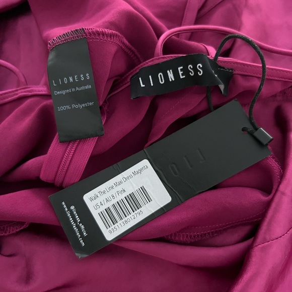 LIONESS Walk The Line Maxi Dress Magenta Size US 4 / AU 8 / Pink NWTS! - Picture 10 of 13